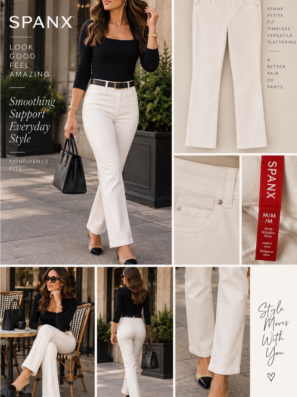 SPANX Petite White Straight Pants